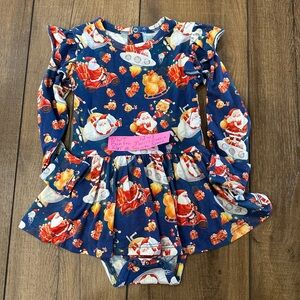 Festive Santa Baby Twirl Bamboo Onesie
